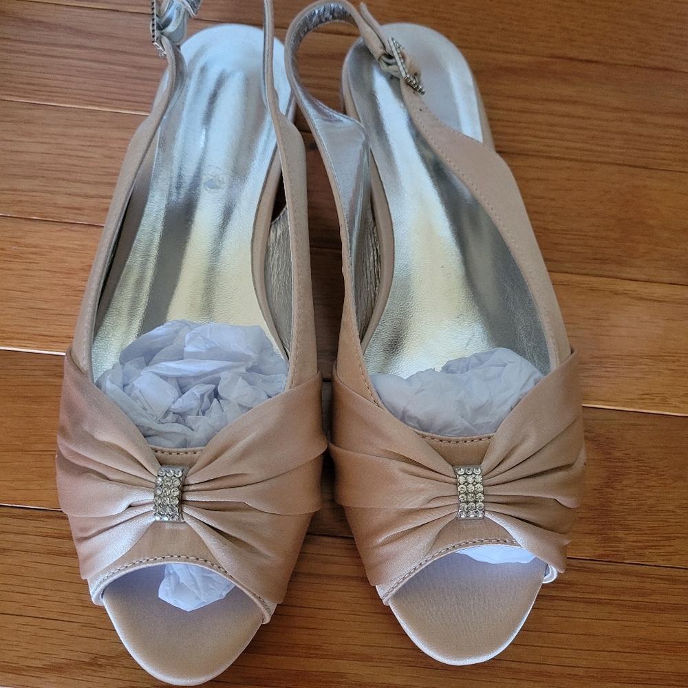 Elegant Beige Slingback Heels JJs HOUSE